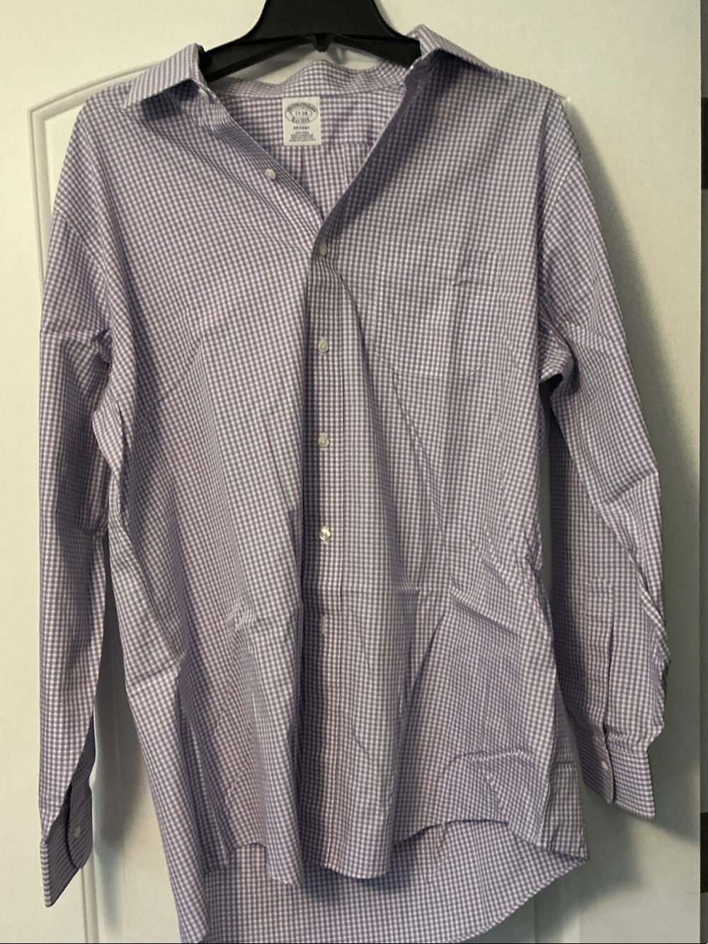 Brooks Brothers Lavender Gingham Button-Down Dress Shirt